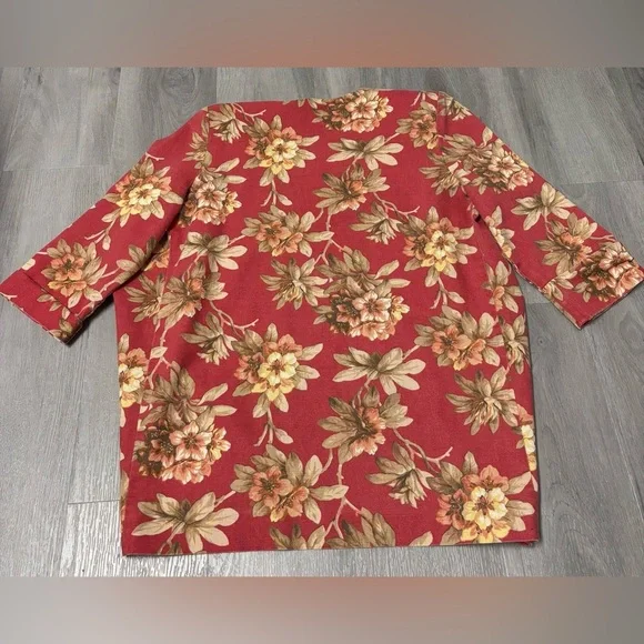 Lady Carol Petites Vintage Floral Boho Open Front Jacket 3/4 Sleeve Women’s - Picture 2 of 8